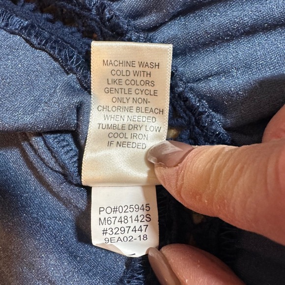 Studio JPR Top Blue Crushed Velvet Bell Sleeve Ruffle Peasant Womens Size S - Picture 7 of 9